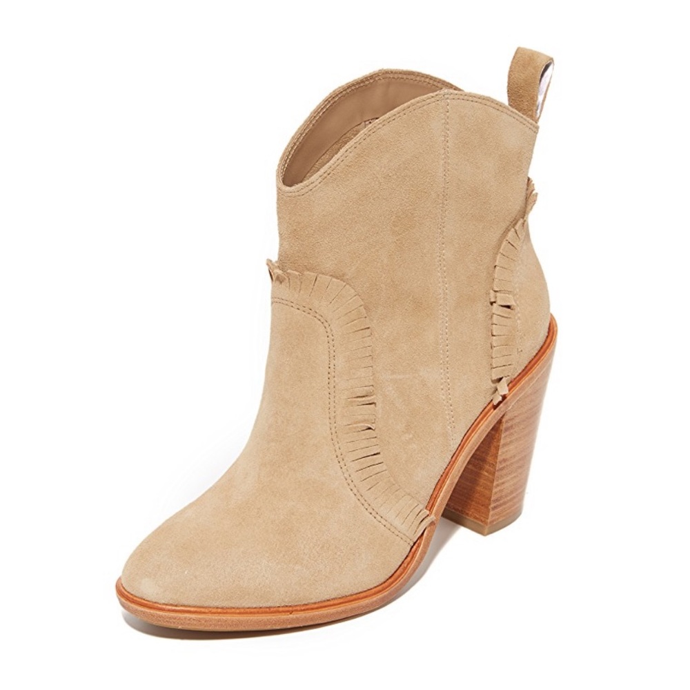 Joie Mathilde Block Heel Boots Booties in Buff Size 36